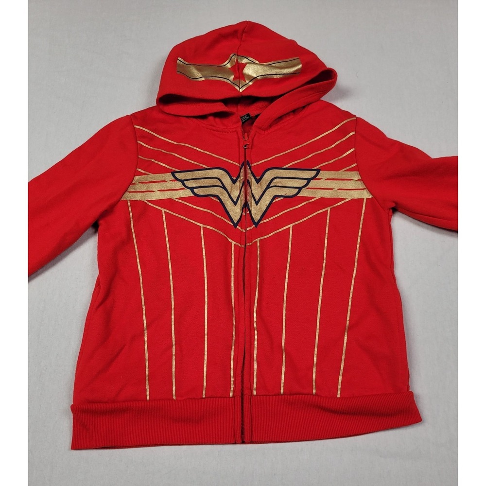 Mad Engine Wonder Woman Red Full Zip Hoodie Girl's Size XL 14/16 (Missing Cape) - Picture 2 of 12